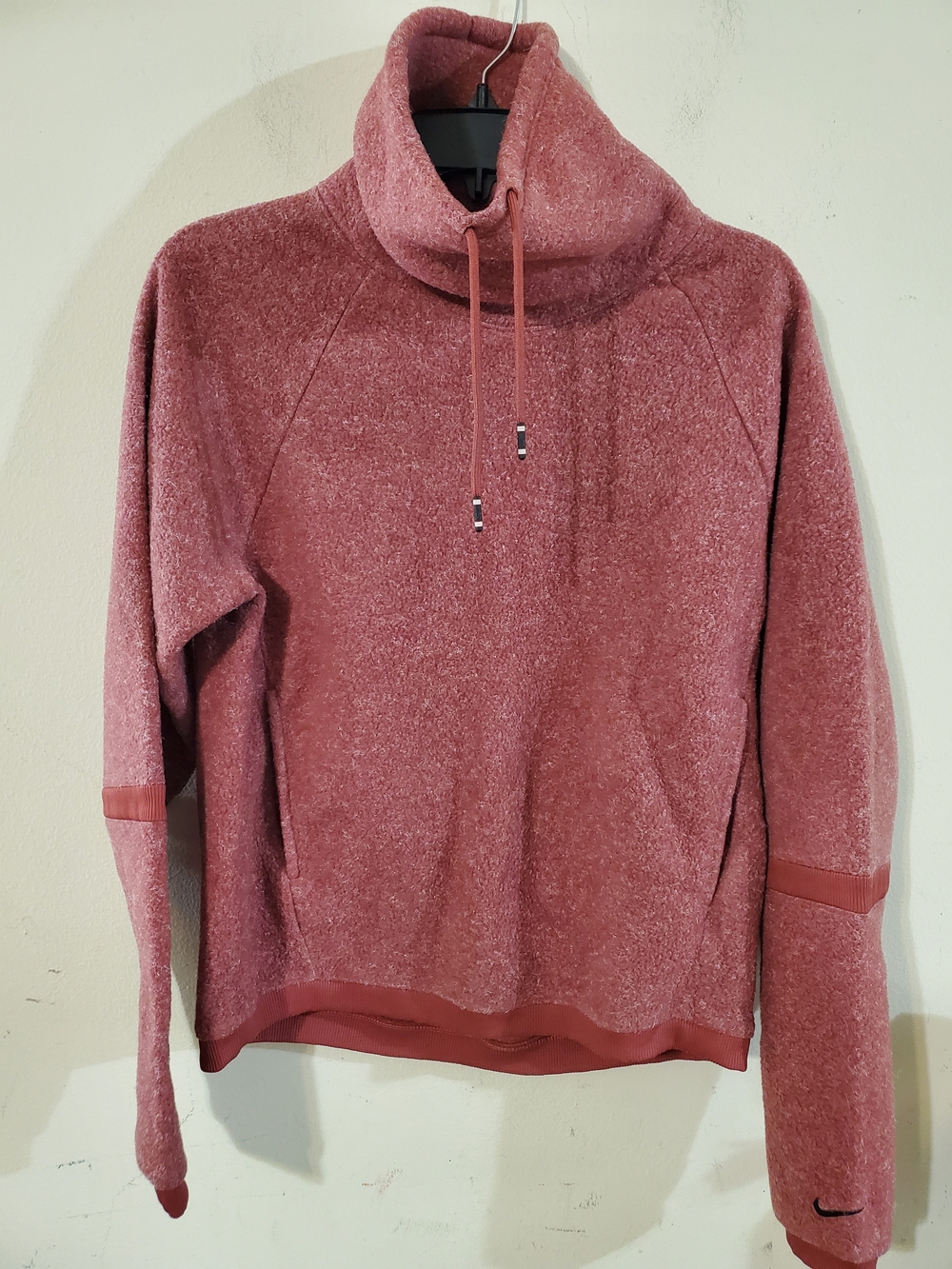 Nike Dusty Rose Cow Neck Fleece Pullover Sweater